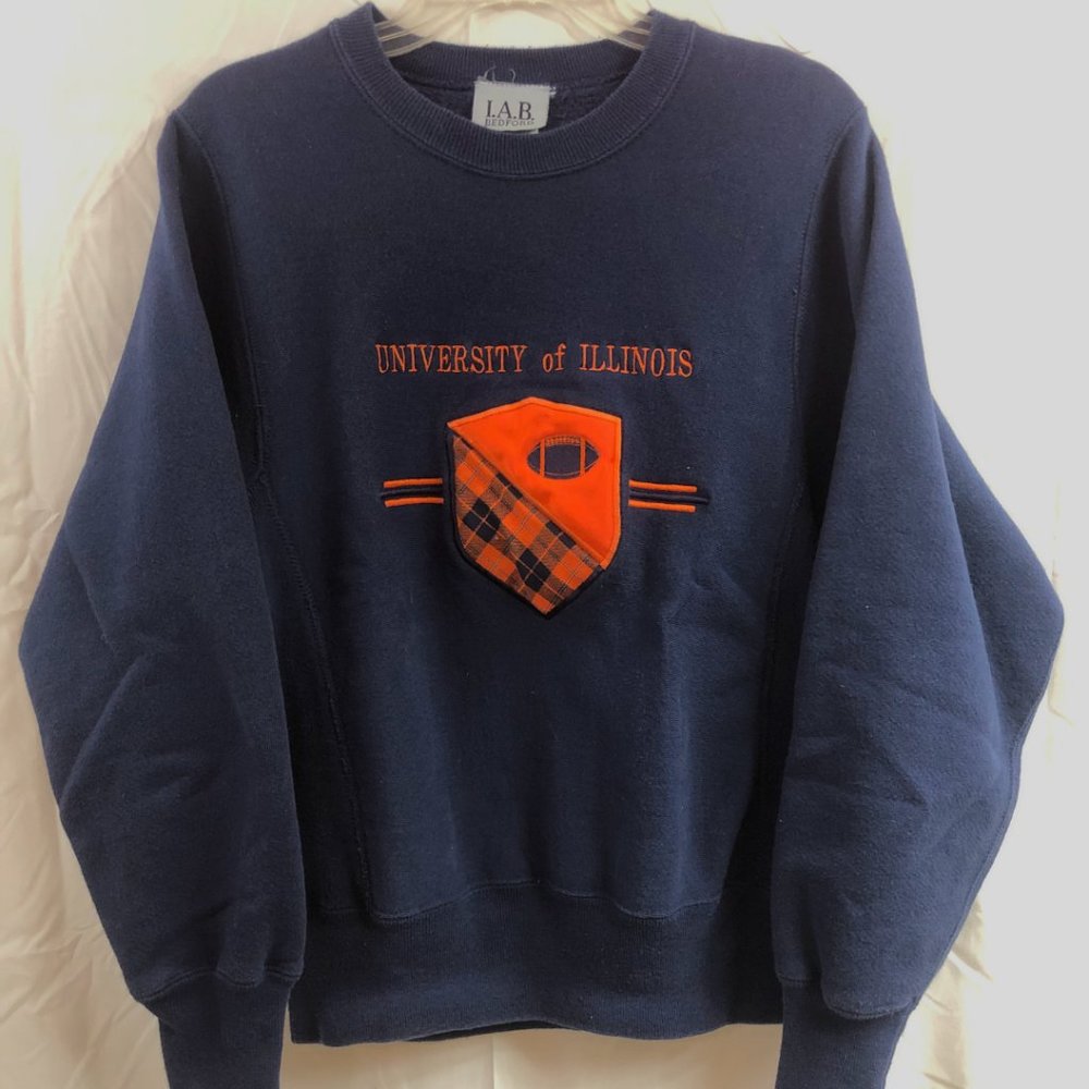 Vintage University of Illinois Football Patch Sweater